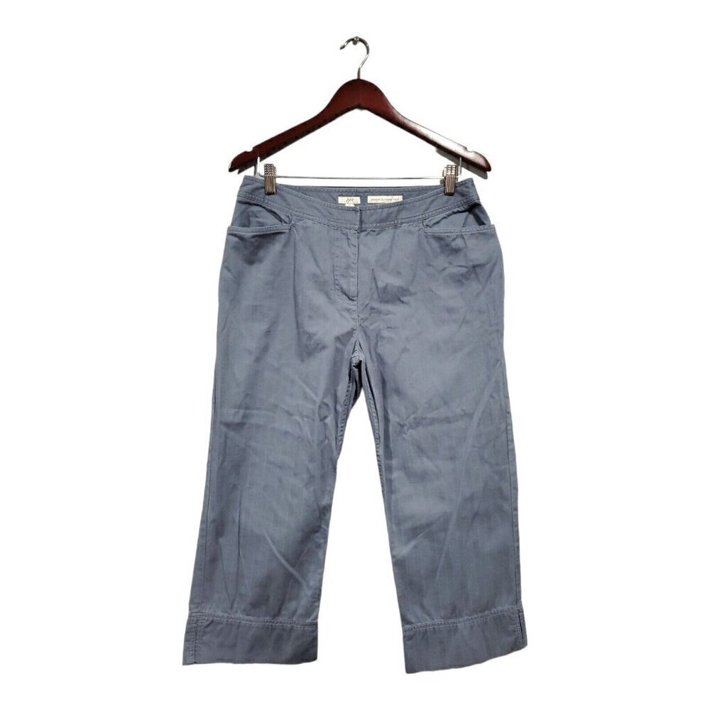 J Jill Pants Womens Gray Blue Capri Cropped Below Waist Genuine Fit Pants Sz 10